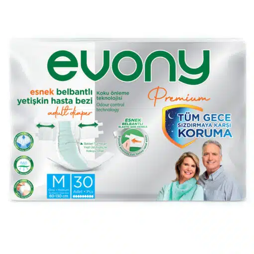 Evony Premium Esnek Bel Bantlı Yetişkin Hasta Bezi Medi