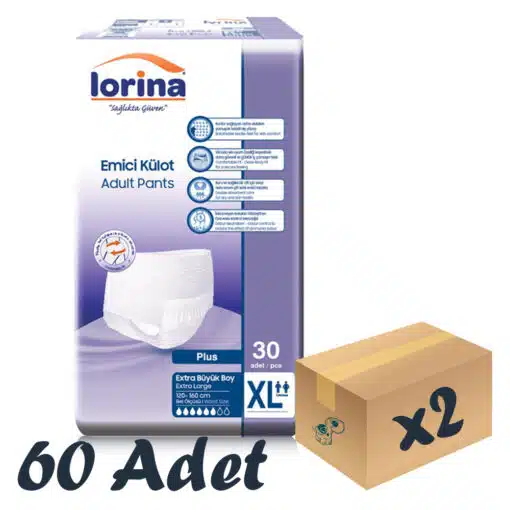 Lorina Yetişkin Emici Külot XLarge 30’lu 2 Paket 60 Ade