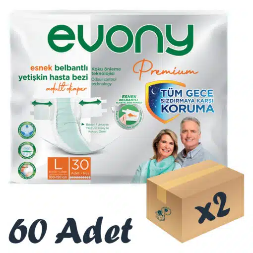 Evony Premium Esnek Bel Bantı Yetişkin Hasta Bezi Large